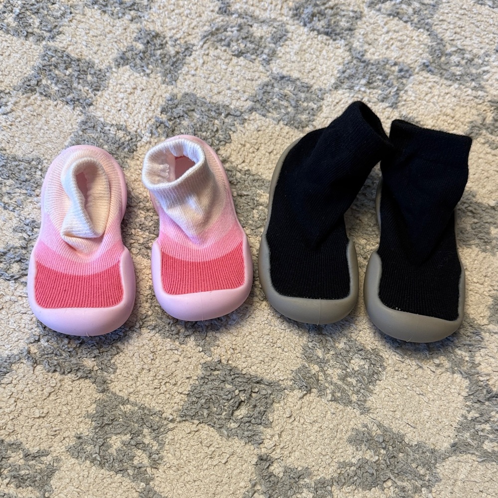 Cozy Sock Shoes  - Pink and Black